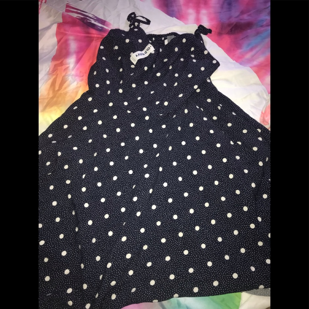 Navy blue polka dot old navy dress